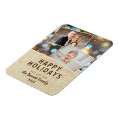 Magnet Flexible Rustic Happy Holidays Bokeh 2 Photo Collage (Côté Gauche)