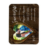 Magnet Flexible Rustic Heart avec votre photo Save the Date Mariag (Vertical)