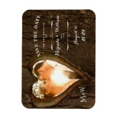 Magnet Flexible Rustic Heart avec votre photo Save the Date Mariag (Vertical)
