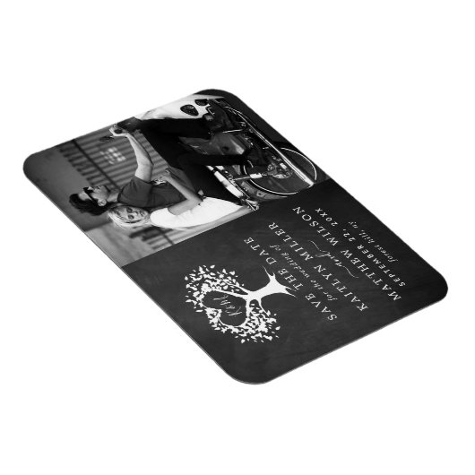 Magnet Flexible Rustic Heart Tree Photo Mariage Enregistrer La Dat (Côté Droit)