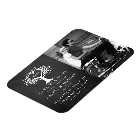 Magnet Flexible Rustic Heart Tree Photo Mariage Enregistrer La Dat (Côté Gauche)