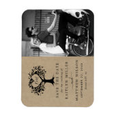 Magnet Flexible Rustic Heart Tree Photo Mariage Enregistrer La Dat (Vertical)