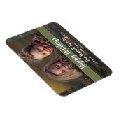 Magnet Flexible Rustic Joyeux Script de vacances Photo de famille  (Côté Droit)