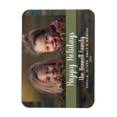 Magnet Flexible Rustic Joyeux Script de vacances Photo de famille  (Vertical)