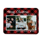 Magnet Flexible Rustic Red Buffalo Check Joyeux Noël Collage (Horizontal)