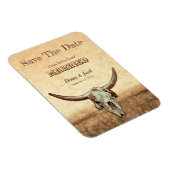 Magnet Flexible Rustic Western Pays Beige Enregistrer La Date (Côté Droit)