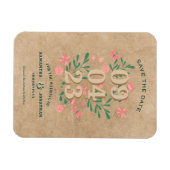 Magnet Flexible Rustique Enregistrer la date sans photo Mariage un (Horizontal)