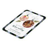 Magnet Flexible Rustique Plaid Famille Noël 2 Animaux de compagnie (Côté Gauche)