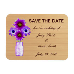 Magnet Flexible Rustique Purple Mason Jar Enregistrer l'aimant Dat