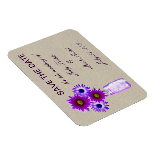 Magnet Flexible Rustique Purple Mason Jar Enregistrer l'aimant Dat (Côté Droit)