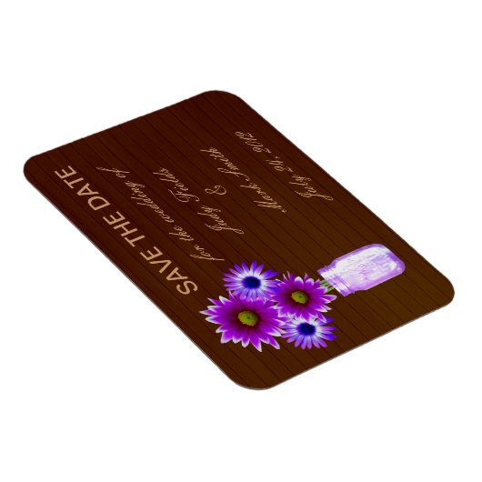 Magnet Flexible Rustique Purple Mason Jar Enregistrer l'aimant Dat (Côté Droit)