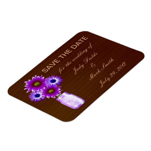 Magnet Flexible Rustique Purple Mason Jar Enregistrer l'aimant Dat (Côté Gauche)