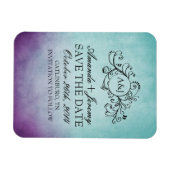 Magnet Flexible Rustique violet et Turquoise bohème Enregistrer la (Horizontal)