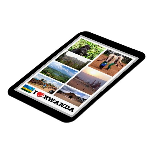 Magnet Flexible Rwanda - I Love - (Côté Gauche)