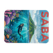 Magnet Flexible Saba Caraïbes néerlandaises (Horizontal)