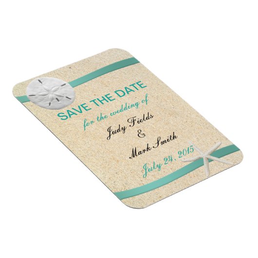 Magnet Flexible Sable Dollar Beach Mariage Économisez La Date Magn (Côté Droit)