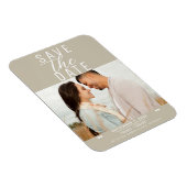 Magnet Flexible Sable moderne beige Enregistrer la date Mariage Ph (Côté Droit)