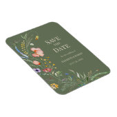 Magnet Flexible Sage Green Boho Fleurs sauvages Enregistrer La Car (Côté Droit)