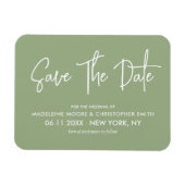 Magnet Flexible Sage Green Calligraphie Moderne Enregistrer La Dat (Horizontal)
