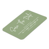 Magnet Flexible Sage Green Calligraphie Moderne Enregistrer La Dat (Côté Gauche)