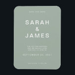 Magnet Flexible Sage Green minimaliste Mariage moderne Enregistrer<br><div class="desc">Sage Green Minimaliste Mariage moderne Enregistrer le aimant de date. Personnalisez cette sauvegarde de la carte de date avec vos détails,  message et autres informations.</div>