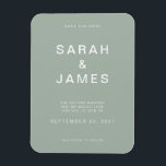 Magnet Flexible Sage Green minimaliste Mariage moderne Enregistrer<br><div class="desc">Sage Green Minimaliste Mariage moderne Enregistrer le aimant de date. Personnalisez cette sauvegarde de la carte de date avec vos détails,  message et autres informations.</div>