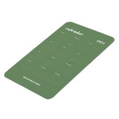 Magnet Flexible Sage Green Moderne Année complète Calendrier 2024 (Côté Gauche)