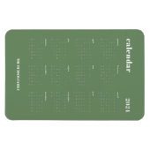 Magnet Flexible Sage Green Moderne Année complète Calendrier 2024 (Horizontal)