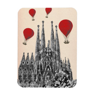 Magnet Flexible Sagrada Familia et Red Hot Air Balloons 2