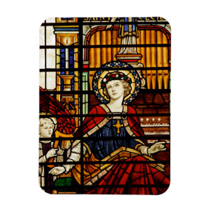 Magnet Flexible Saint Cecilia Patron Saint de la Musique Vitrail