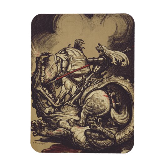 Magnet Flexible Saint George assassiner le dragon (Vertical)