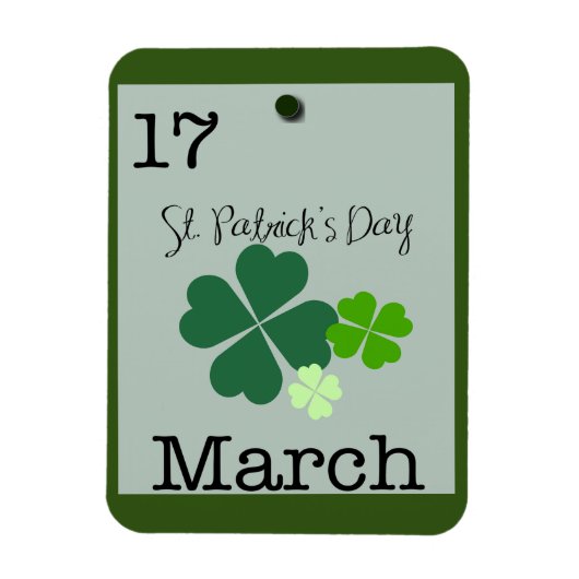Magnet Flexible Saint Patrick's Day 17 mars 2023 Rappel (Vertical)