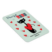 Magnet Flexible Saint-Valentin Chat Rétro Milieu de Siècle (Côté Droit)