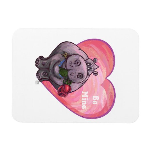 Magnet Flexible Saint-Valentin Hippopotame (Horizontal)