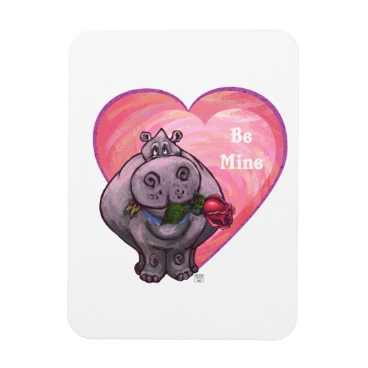 Magnet Flexible Saint-Valentin Hippopotame (Vertical)