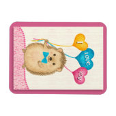 Magnet Flexible Saint-Valentin Je T'Aime Adorable Hérisson (Horizontal)
