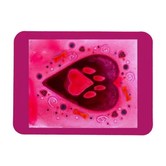 Magnet Flexible Saint Valentin - "L'amour du chiot" (Horizontal)