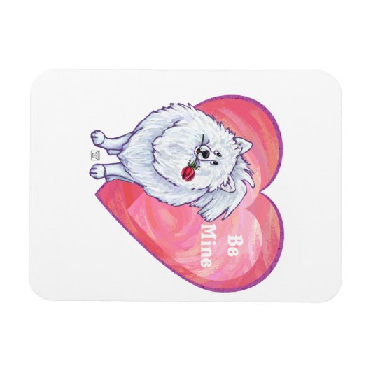 Magnet Flexible Saint Valentin Poméranie Blanche (Horizontal)
