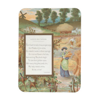 Magnet Flexible Saint-Valentin Rétro Vintage, Paysage de Campagne