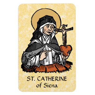 Magnet Flexible Sainte Catherine de Sienne avec un cœur surmonté d