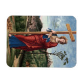 Magnet Flexible Sainte Hélène avec la Vraie Croix Art sacré (Horizontal)