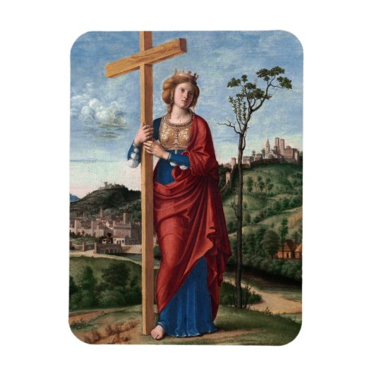 Magnet Flexible Sainte Hélène avec la Vraie Croix Art sacré (Vertical)
