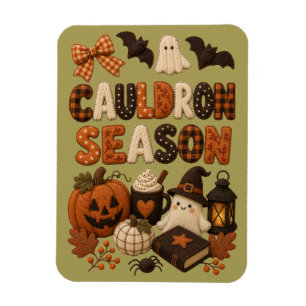 Magnet Flexible Saison Chaudron Mignon Fantôme d'Halloween