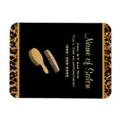 Magnet Flexible Salon de coiffure Leopard Noir et Or (Horizontal)