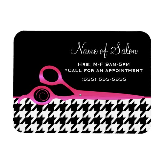 Magnet Flexible Salon de coiffure rose et noir (Horizontal)