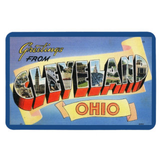 Magnet Flexible Salutations de Cleveland, Ohio Carte Postale Vinta