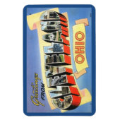 Magnet Flexible Salutations de Cleveland, Ohio Carte Postale Vinta (Vertical)