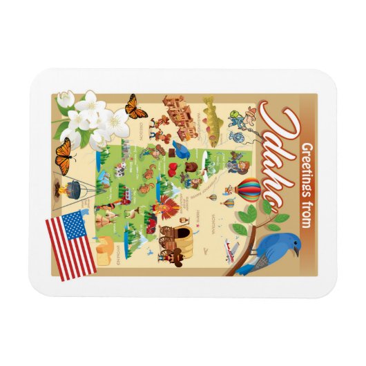 Magnet Flexible Salutations de Idaho (Horizontal)
