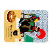 Magnet Flexible Salutations de Noël avec carte Rooster Portugaise (Horizontal)