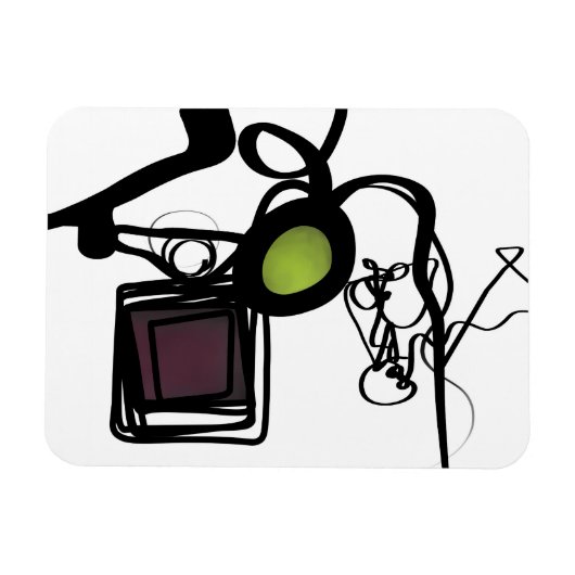 Magnet Flexible Salutations de Philydion : Abstrait noir & blanc (Horizontal)